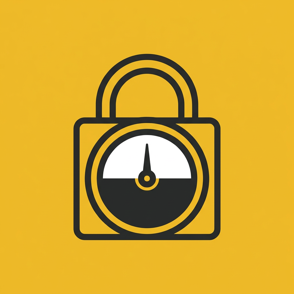 Illustration of a padlock with a budget gauge, representing the Autonomy Budget